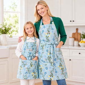 Tablier de cuisine unisexe à motif floral en coton tricoté 140 GSM, impression numérique, tour de cou réglable, logo personnalisé, vente en gros - Product Image 3