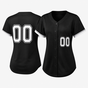 Custom Women’s Baseball Jersey Button <b>Down</b> Team Uniform OEM Personalized Name Number Breathable Polyester Shirt - Product Image 1