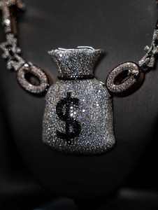 Luxury 925 <b>Silver</b> Money Bag Pendant With Crystal Rhinestone Dollar Sign Charm Unisex Gift Jewelry 925 <b>silver</b> <b>clutch</b> party - Product Image 2