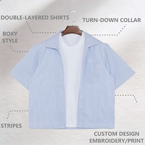 Chemises à manches courtes pour hommes, style boxy, personnalisables, à double couche - Product Image 2