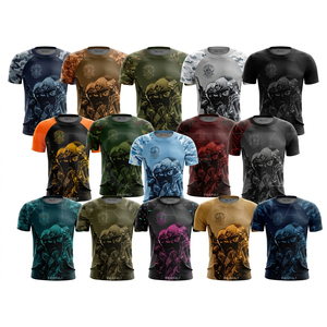 OEM ODM Custom Wholesale Camouflage Short Sleeve Crew Neck Quick Dry <b>Polyester</b> Sublimation Printed Sports Training <b>T</b> <b>Shirt</b> <b>Men</b> - Product Image 1