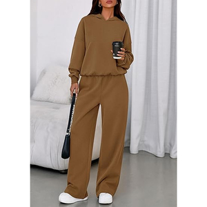 Women Loose Fit Hoodie and Wide Leg Sweatpants <b>Matching</b> Casual Winter Lounge Wear Tracksuit <b>Set</b> Casual Daily Wear Outfit - Product Image 4