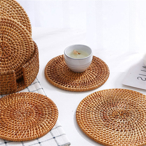 Sous-verres vintage, sets de table de mariage, sets de table tissés, sets de table abstraits à franges, sets de table faits main, nouveauté - Product Image 1