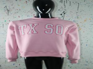 เสื้อสเวตเชิ้ตคอเต่า TX SOC สีชมพู 100% สีขาว ปักลาย апплика คอเสื้อกว้าง ยี่ห้อ CLUSH SPORTS - Product Image 2