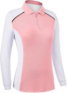 Chemise à manches longues rayée pour femme, 100% coton, rose et blanc, tricotée, respirante, coupe décontractée - Product Image 6