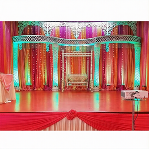 เวทีแต่งงานคริสตัลพาลาซโซสุดหรู ตกแต่งเวทีเมเฮนดี ดีไซน์เสาคริสตัล ตกแต่งเวทีซันเกต สำหรับงานอีเว้นท์ในสหรัฐอเมริกา - Product Image 1