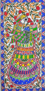 Pintura Madhubani 3D Completa Hecha a Mano sobre Metal, Arte Folclórico del Patrimonio de Jharkand - Product Image 3
