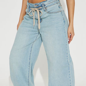 Jeans baggy pour femmes, pantalon en denim à jambes larges, coupe ample, vêtements en denim décontractés et confortables, tendance pour femmes - Product Image 3