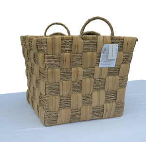 Paniers de rangement en jacinthe d'eau et en jonc de mer avec sangles - Product Image 4