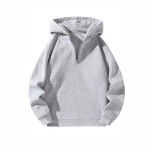 Sudadera con capucha de forro polar para hombre, estilo corto, de algodón, de manga larga, holgada, de color liso, estilo urbano - Product Image 2