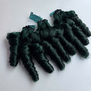 Mechones verdes de cabello humano rizado hinchable de alta calidad hermoso cabello humano vietnamita crudo encaje suizo parte media - Product Image 5