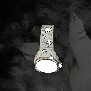 Reloj de Hombre Personalizado con Diamantes Moissanite, Claridad VVS, Movimiento Automático, Esfera de Acero Inoxidable de 41 mm, Diseño Unisex - Product Image 5
