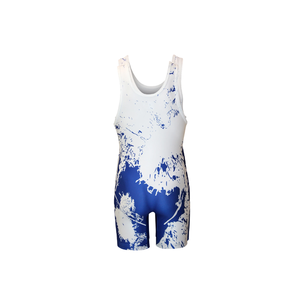 Débardeur sportif bleu et blanc imprimé pour homme avec short, léger, respirant, séchage rapide, col en V, tricoté, vêtements de sport - Product Image 6