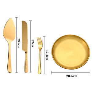 Luxury Colorful Wedding <b>Cake</b> Knife and Server Set Stainless Steel Gold <b>Cake</b> Cutting <b>Tools</b> Party Dessert Set - Product Image 2