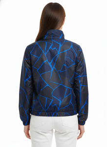 Chaqueta cortavientos verde transpirable con bolsillos con cremallera para mujer, forro polar, cremallera completa, para otoño, senderismo, actividades al aire libre, abrigo. - Product Image 2