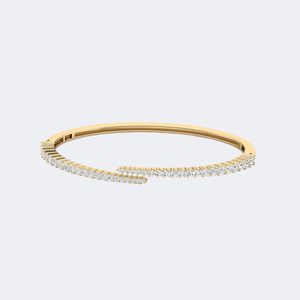 2.072CTW Round Pave <b>Set</b> Diamond <b>Bangle</b> Cuff Bracelet - Product Image 1