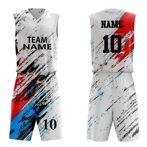 Tenue de basketball brodée respirante, personnalisable en gros, avec logo imprimé par sublimation, anti-UV, séchage rapide, évacuation de l'humidité, grandes tailles - Product Image 4