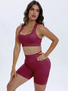 Sujetador deportivo elástico y elegante para yoga y pilates, sujetador de fitness de alta sujeción para mujer, ropa deportiva de compresión que absorbe la humedad - Product Image 5