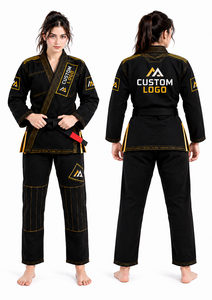 Uniforme de Jiu Jitsu Brasileño Negro Personalizado, de Alta Calidad, Resistente, Antiencogimiento, Transpirable, Ligero y Absorbente de Humedad - Product Image 3