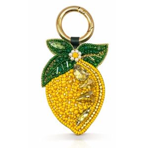 Rizir Fashion Handmade Durable Zinc Alloy Lemon Keychain Embroidered Beaded Trendy <b>Bag</b> <b>Charm</b> Women Cute Fruit Wedding - Product Image 1