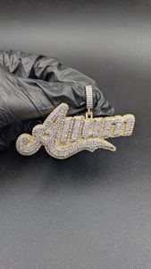 Iced Out Moissanite Letter <b>Pendant</b> Rhodium Plated Hip Hop Style Custom <b>Initial</b> Charm Unisex Everyday Wear - Product Image 3