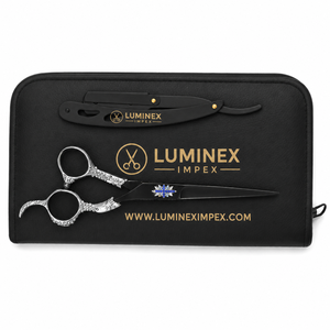 Navaja de Afeitar Recta Vintage Luminex Impex con Mango de Concha de Abulón y Acero al Carbono, Lista para Usar en Barberías y Salones - Product Image 1