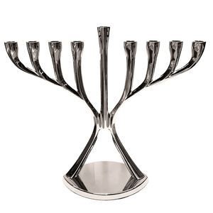 Menorah Antigua de Metal Plateado, Adorno Tradicional Judío para Hanukkah, Decoración para Sala de Estar - Product Image 6