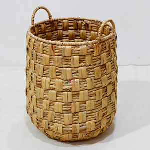 Ensemble de 3 paniers en jacinthe d'eau faits à la main, modernes, écologiques, couleur et taille personnalisables pour la maison - Product Image 4