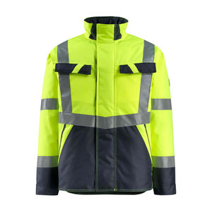 Breathable Comfortable High Visibility Protection Industrial Grade <b>Quilted</b> Safety Jacket Hooded Canvas Fabric - Product Image 6