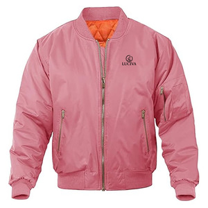 <b>Men</b>’s Essential Statement Bomber – Classic MA-1 Silhouette in <b>Soft</b> Pink with Premium Brass Hardware Softshell <b>Jacket</b> - Product Image 1