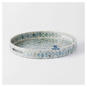 ผู้ผลิต OEM ถาดมุกแท้ ของตกแต่งงานเฉลิมฉลองสุดหรู ถาดเสิร์ฟหรูหราสำหรับเดือนรอมฎอน - Product Image 1