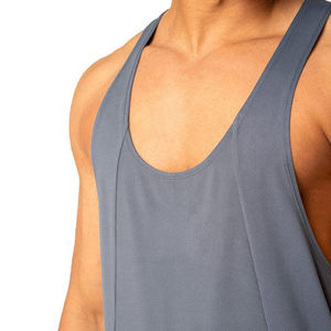 Débardeurs de sport pour hommes à col en V, respirants, en coton et fibre, coupe ample, avec logo personnalisé, pour musculation, course à pied, gym - Product Image 3