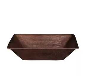 Lavabo redondo de cobre martillado con asas laterales, lavabo de baño de bronce antiguo, lavabo artístico sobre encimera para casa de campo - Product Image 3