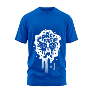 Camiseta de Algodón Azul con Estampado Personalizado de Marca Privada, Unisex, Informal, de Manga Corta, para Ropa Urbana y Promocional - Product Image 4