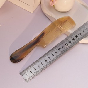 Handmade Personalized Natural Buffalo Horn Handle Comb Anti Static Hair Comb Handmade <b>Detangling</b> Comb Long Handle Hair <b>Brush</b>. - Product Image 5