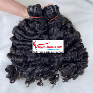 Doit choix vapeur petite fermeture fuzz bouclée 100% cheveux vietnamiens couleur foncée non traitée pas de perte shopping maintenant! - Product Image 3