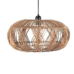 Abat-jour suspendu en rotin rustique en forme de cloche, lampe en osier tressé à la main, luminaire suspendu pour plafond, décoration intérieure - Product Image 5
