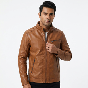 Mens Fashionable <b>Winter</b> <b>Leather</b> <b>Jackets</b> Custom Design with High Quality Stand Collar-Wholesale <b>jacket</b> for men - Product Image 6