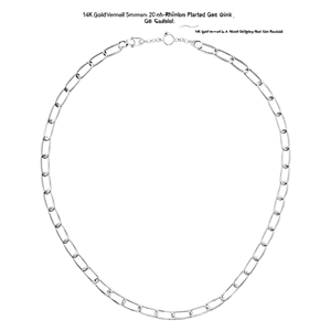 18K Gold Vermeil 5mm Rope <b>Chain</b> Necklace <b>20</b> <b>Inch</b> Geometric Trendy Gift - Product Image 2