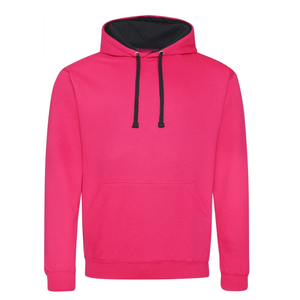 Sweat-shirt à capuche rose pour homme avec doublure bleue, coupe classique, en molleton de coton, pull décontracté avec poche avant, idéal pour l'automne - Product Image 6