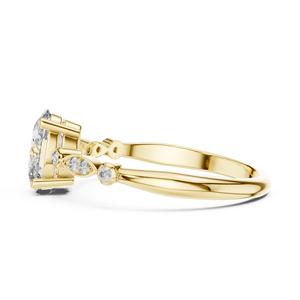 Deco Oval Cut Lab Grown Solitaire <b>Ring</b> <b>Set</b> in 18KT Yellow <b>Gold</b> Certified for Party Wedding Daily Use Luxury Gifting for Women - Product Image 3