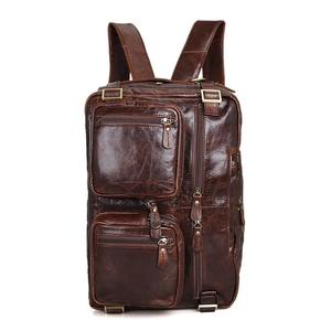 Sac à main d'affaires rétro en cuir de vache véritable pour hommes, sacoche pour ordinateur portable de 15.6 pouces, sacs à bandoulière LLB-0359 - Product Image 3