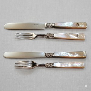 Stainless Steel Cutlery Set Luxury Ivory Mother Of Pearl <b>Handle</b> Flatware Elegant Dining Tableware Home Hotel Restaurant Use - Product Image 4