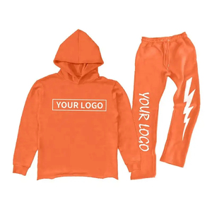 Custom Men's Hoodie Heavyweight 100% Cotton Fleece Oversized Printed Pullover Streetwear Sweat Suit Custom Logo Print - Product Image 6