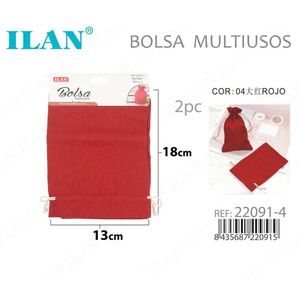 Bolsa Multiusos Ilan 13x18cm 2 Piezas Bolsa de Almacenamiento de Tela Roja para Ropa - Product Image 3