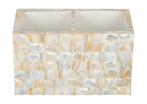 Porte-stylo et porte-cuillère rectangulaire de luxe en nacre blanche incrustée, design traditionnel indien par Barkah Star - Product Image 2