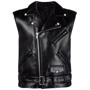 Chaqueta de cuero de cabra marrón personalizada a la moda, chaleco de cuero genuino para hombre de alta calidad para invierno, estilo urbano. - Product Image 5