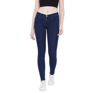 Custom New Design High Quality Style Women Jeans Pant Solid Color Comfortable Women Jeans Pant Breathable Jeans Pant OEM - Product Image 1