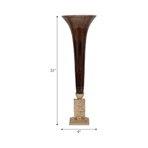 Coastal Style <b>Square</b> Metal Transparent Flower <b>Vase</b> Nordic Design Home Interior Decor Bulk Export Factory Supplier Zahid Exports - Product Image 1