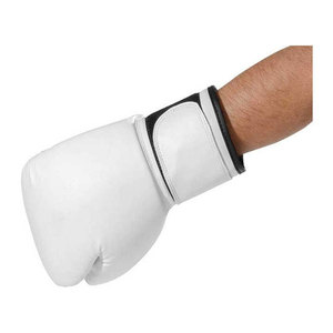 Guantes de Boxeo de Cuero PU Blanco con Cierre de Cordones en la Muñeca, Transpirables, para Adultos, Entrenamiento y Sparring - Product Image 2